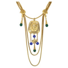 Vintage Egyptian Style Multi Strand Necklace, 1970's