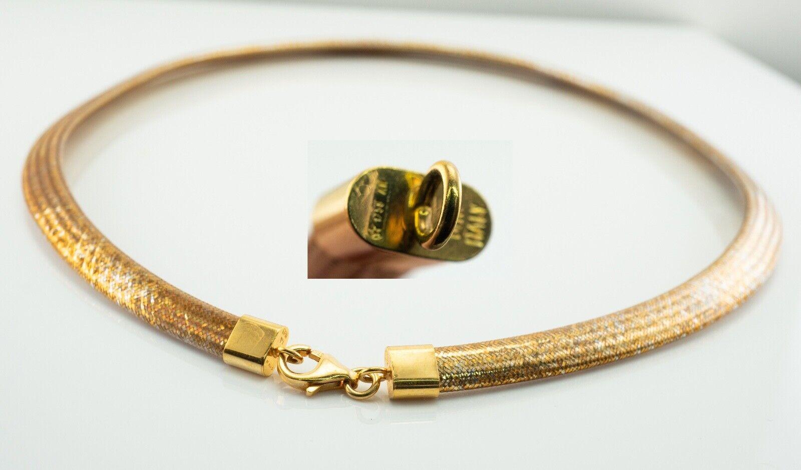 Egyptian Style Necklace Choker 14K Gold Italy In Good Condition For Sale In East Brunswick, NJ