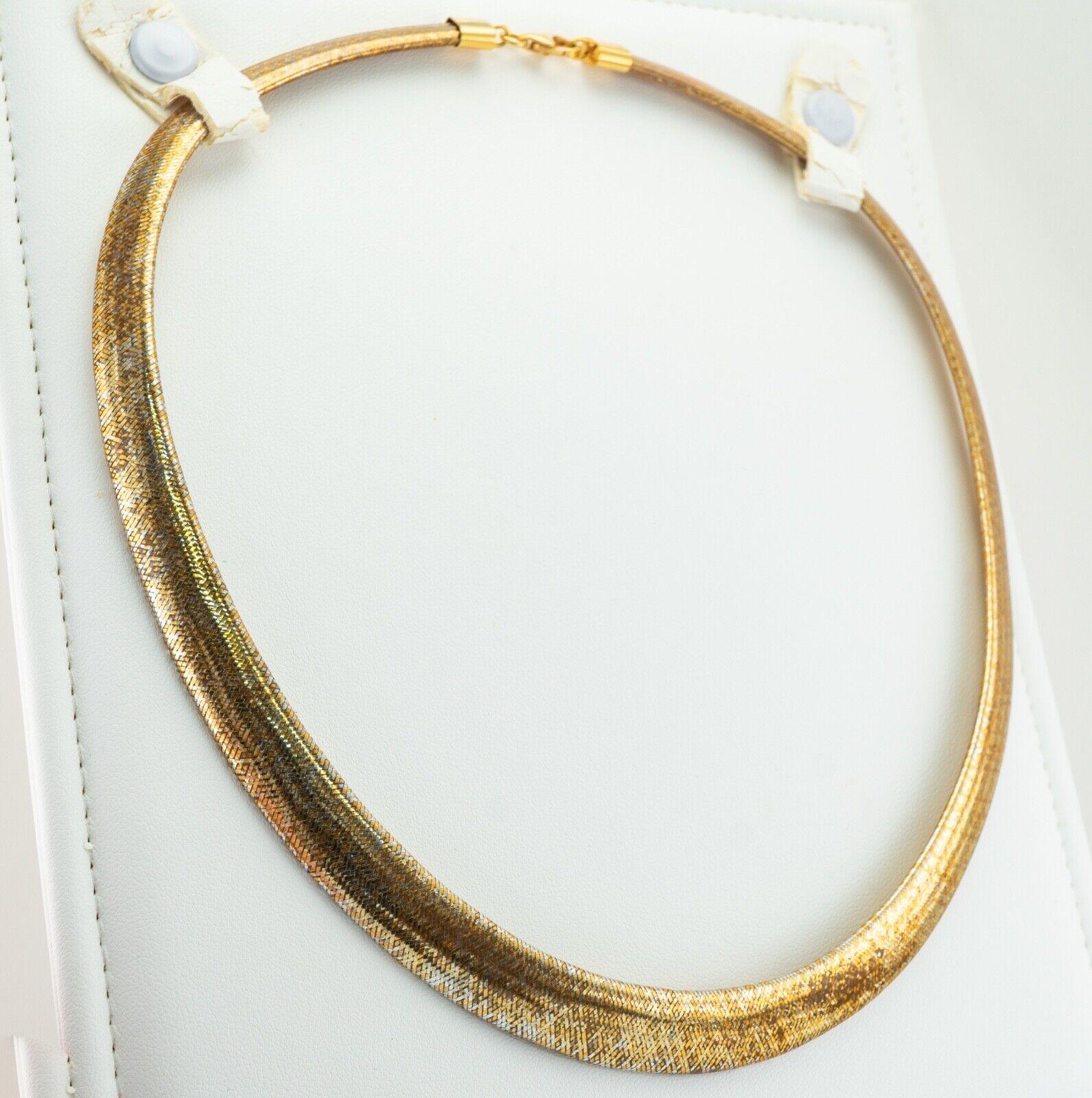 Women's Egyptian Style Necklace Choker 14K Gold Italy For Sale