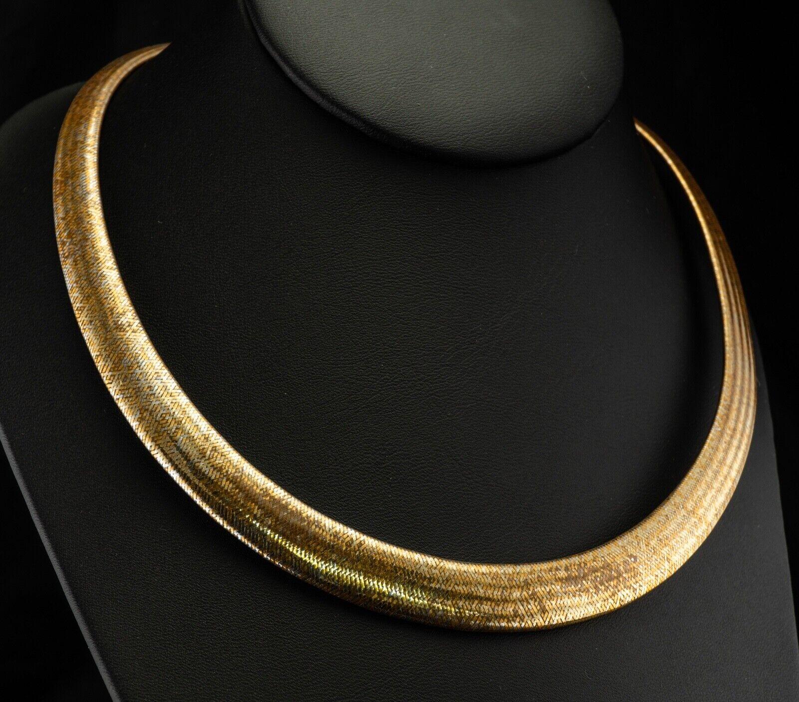 Egyptian Style Necklace Choker 14K Gold Italy For Sale 1