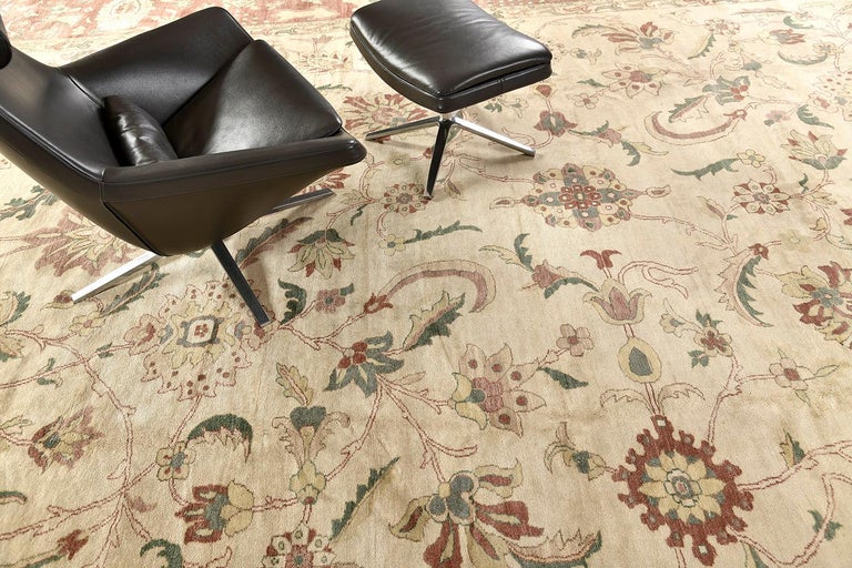 Egyptian Sultanabad Design Revival Rug For Sale at 1stDibs