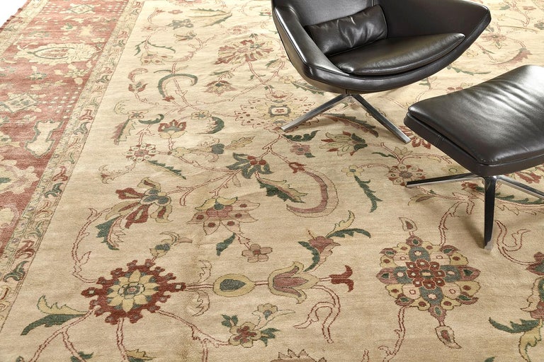 Egyptian Sultanabad Design Revival Rug For Sale at 1stDibs