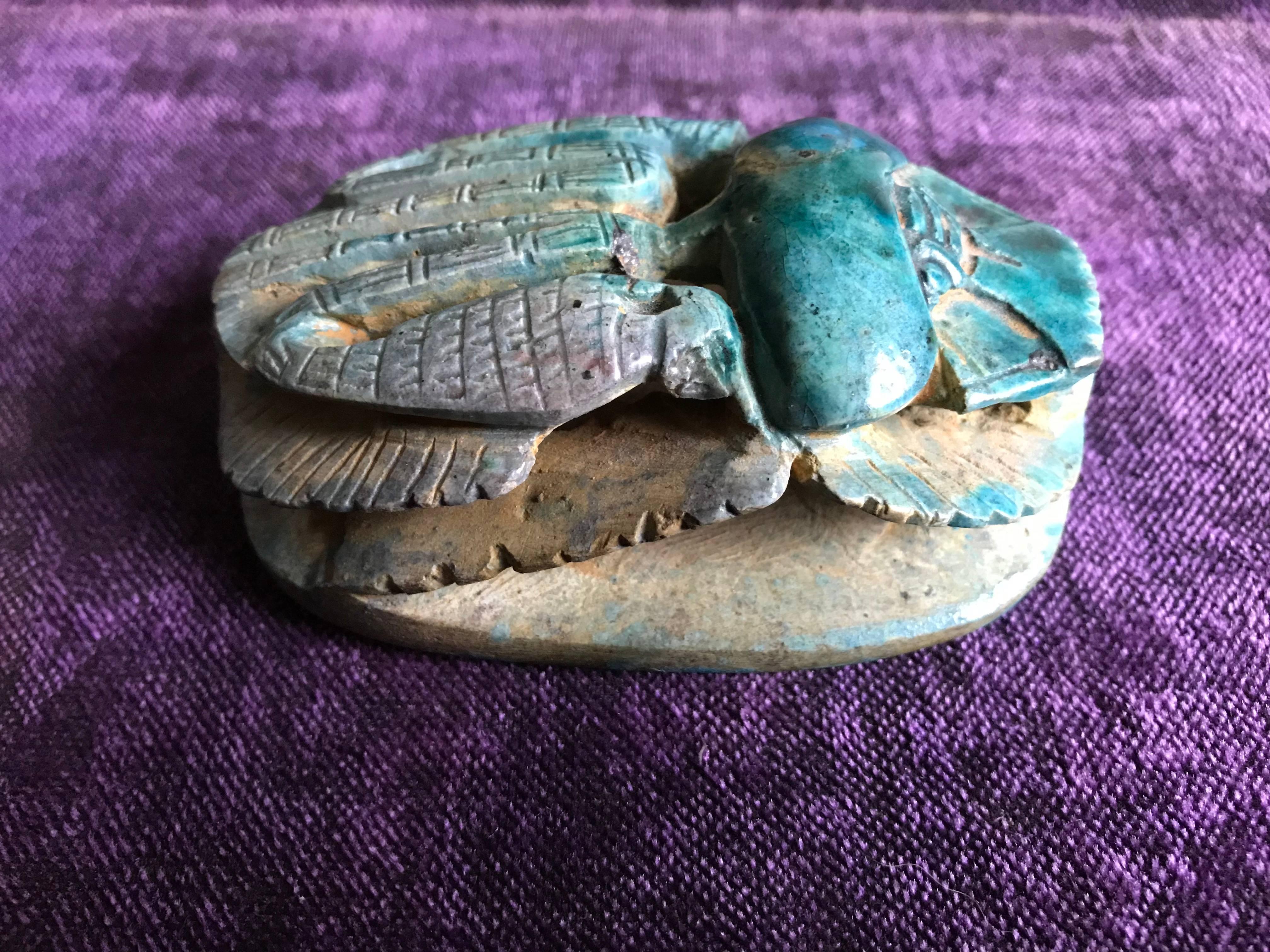 egyptian faience scarab