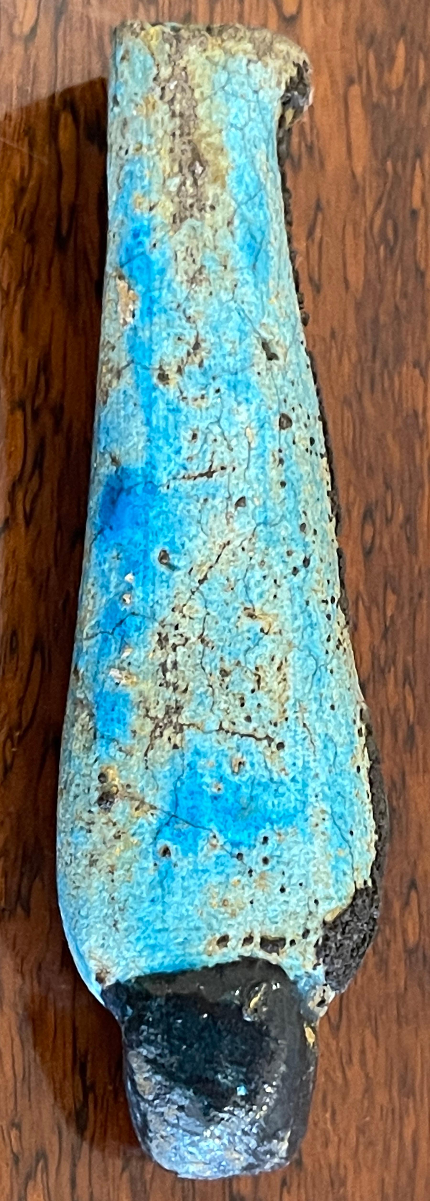 Egyptian Turquoise Faience Shabti, Museum Mounted  8