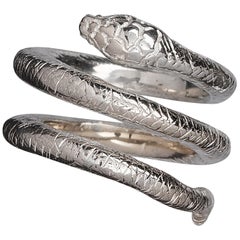 Egyptian Wadjet Elder Coiled Snake Ring in Sterling Silver