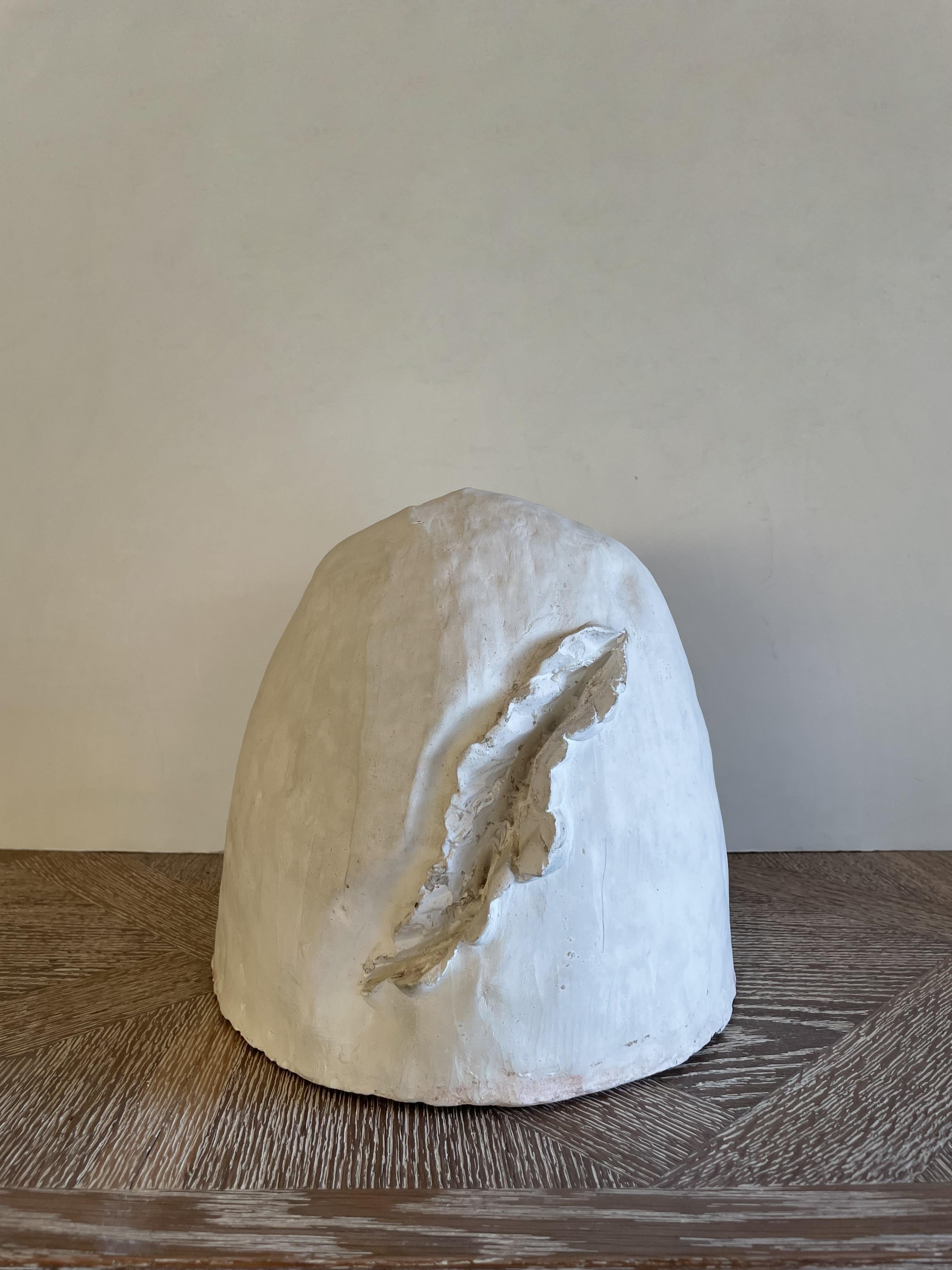 Egyptian White Head Plaster Sculpture In Good Condition For Sale In Pasadena, CA