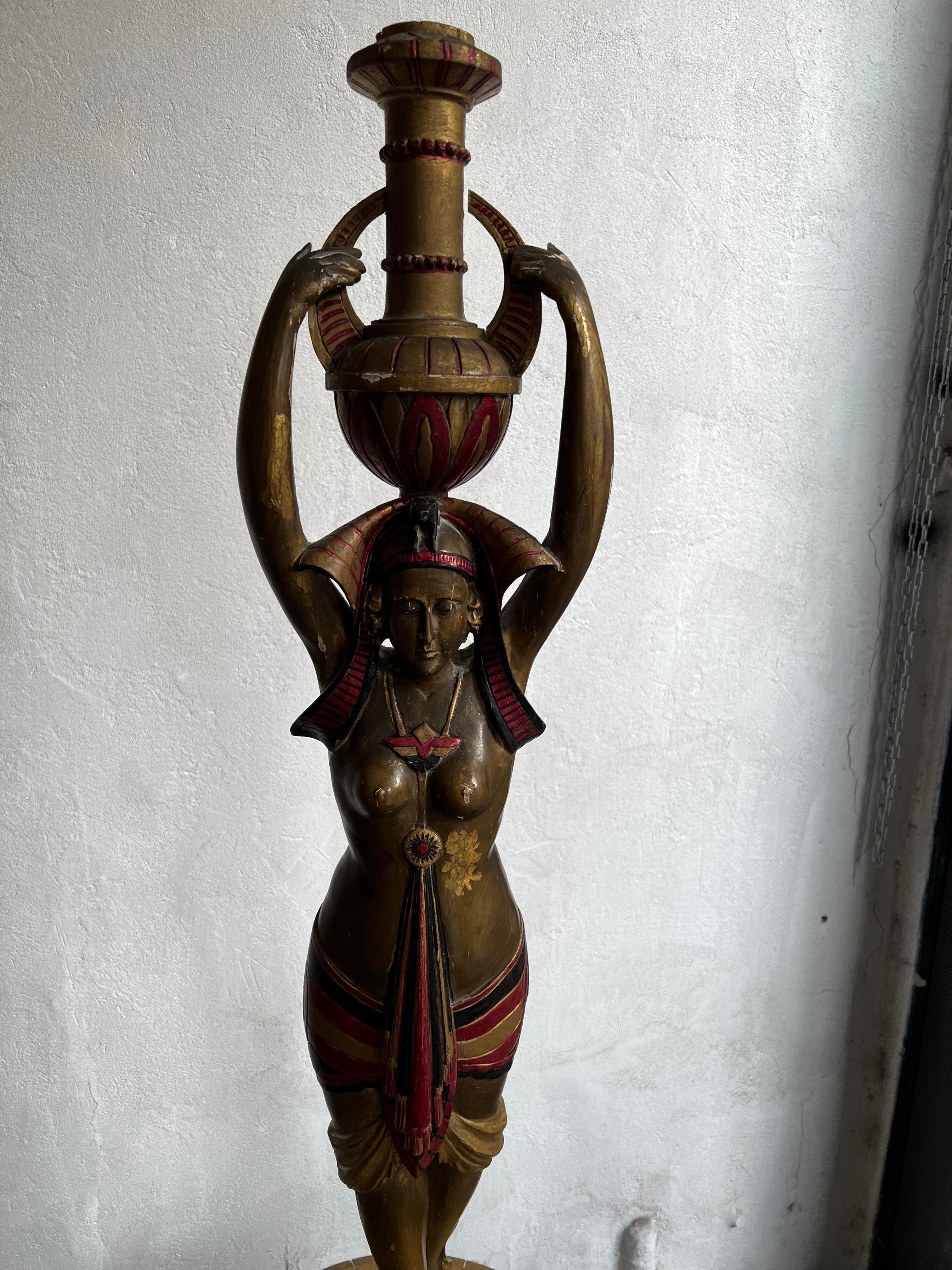 Egyptian woman sculpture, Art Deco Style, 1930, French For Sale 6