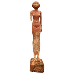 Antique Egyptian woman statue in wood, Middle Kingdom, XI - XII dynasties