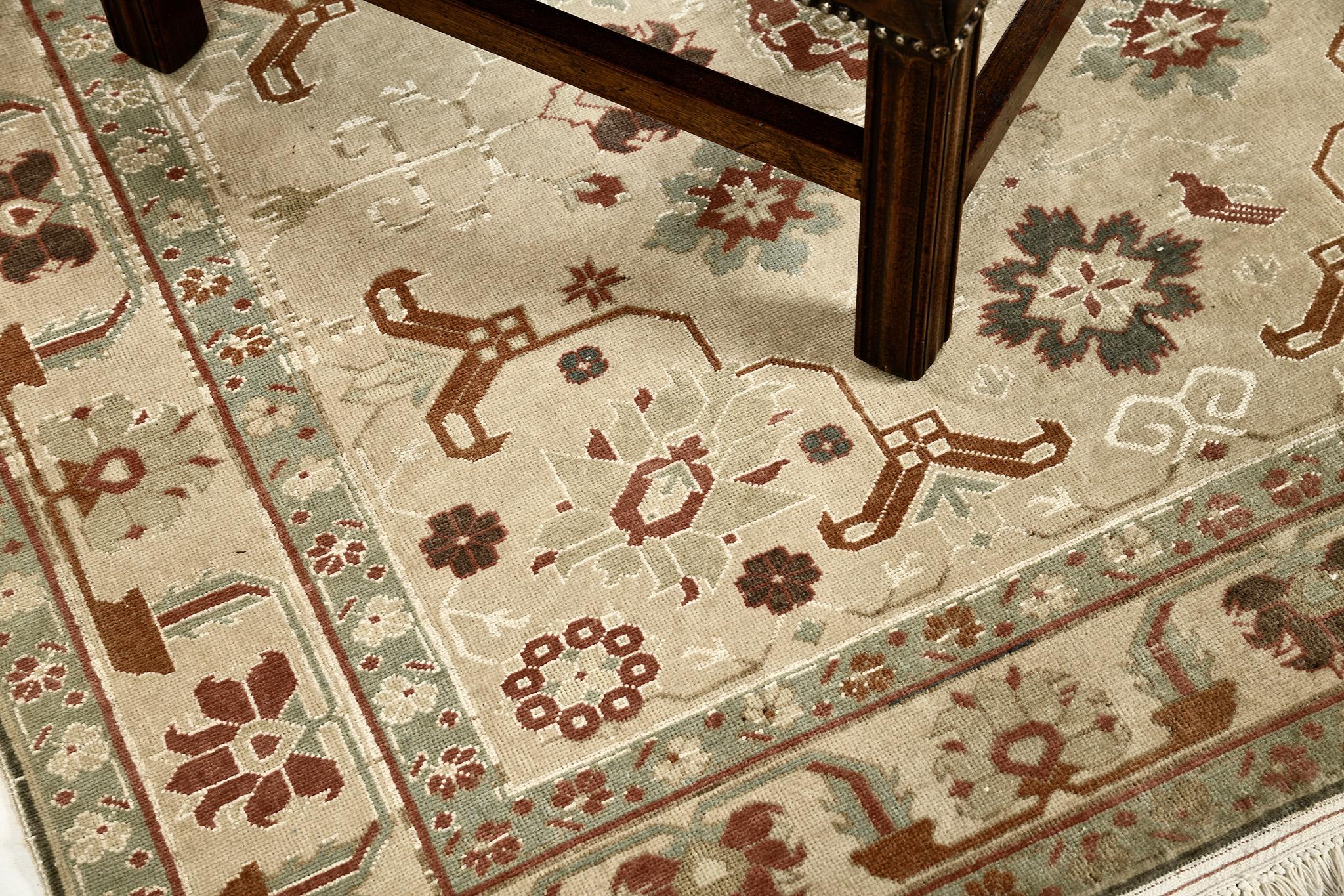 Ägyptischer Zigler Allover-Design-Teppich (Wolle) im Angebot