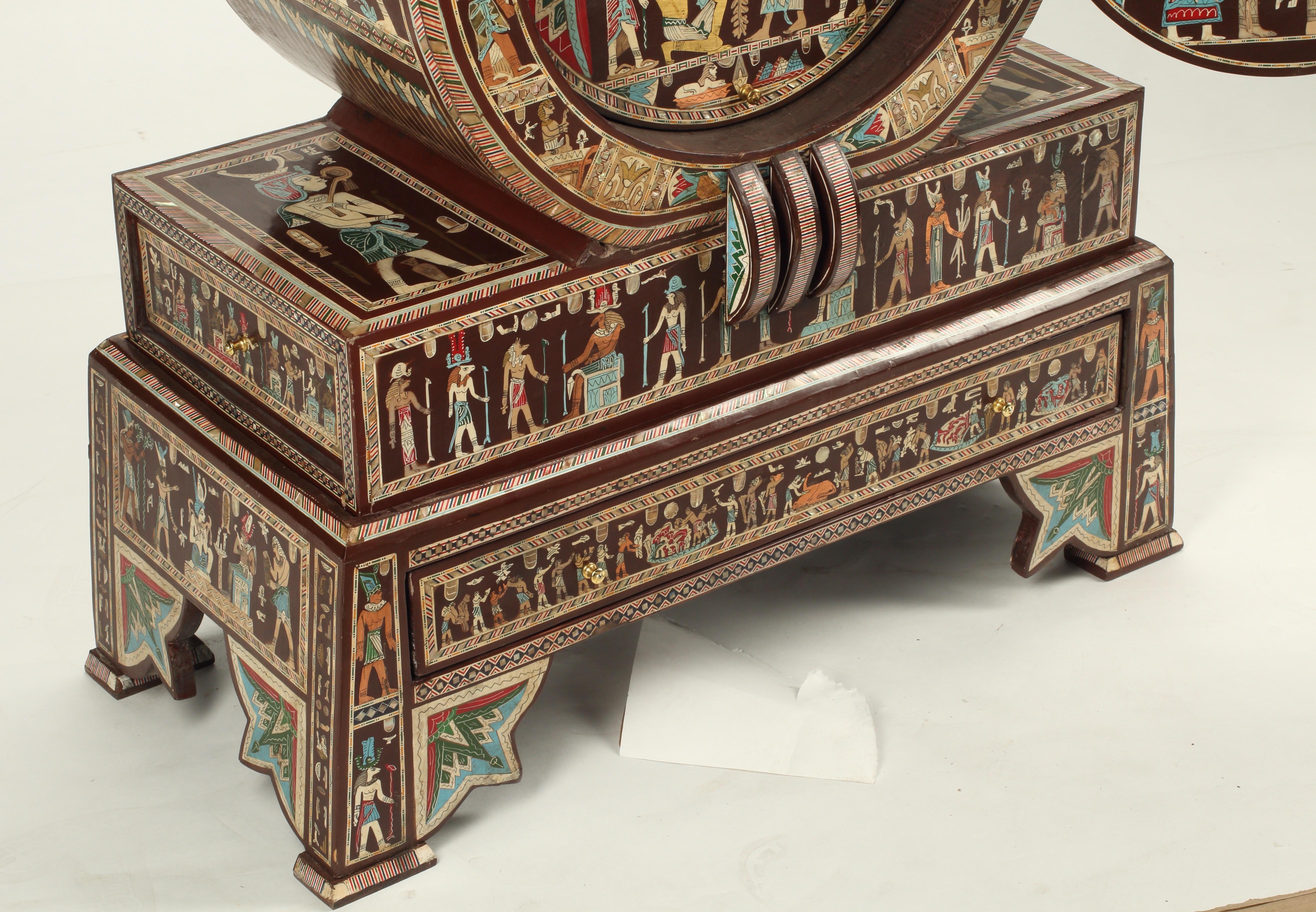 Inlay Egyptian Revival Collector's Cabinet on Stand For Sale