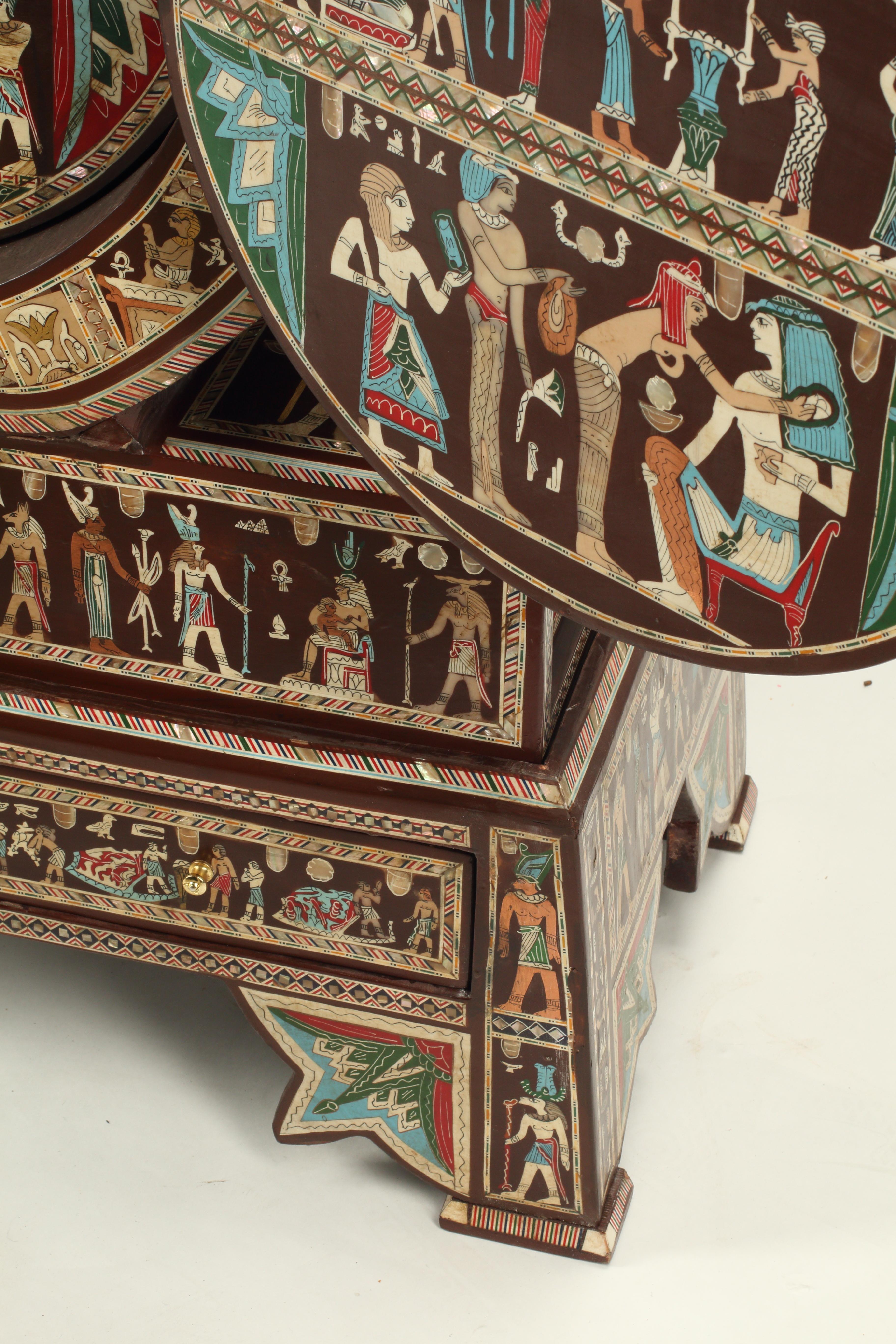Egyptian Revival Collector's Cabinet on Stand For Sale 1