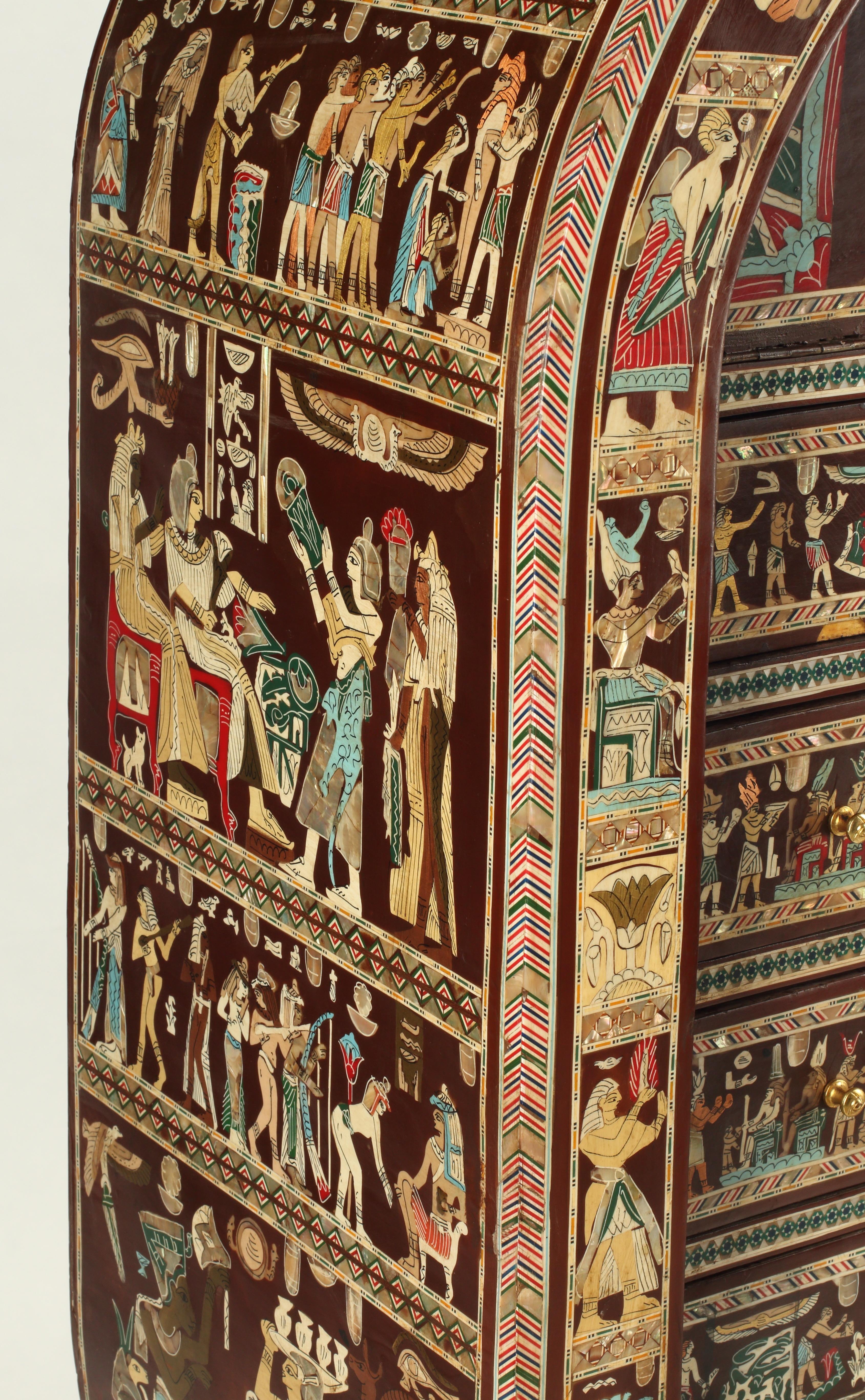Egyptian Revival Collector's Cabinet on Stand For Sale 2