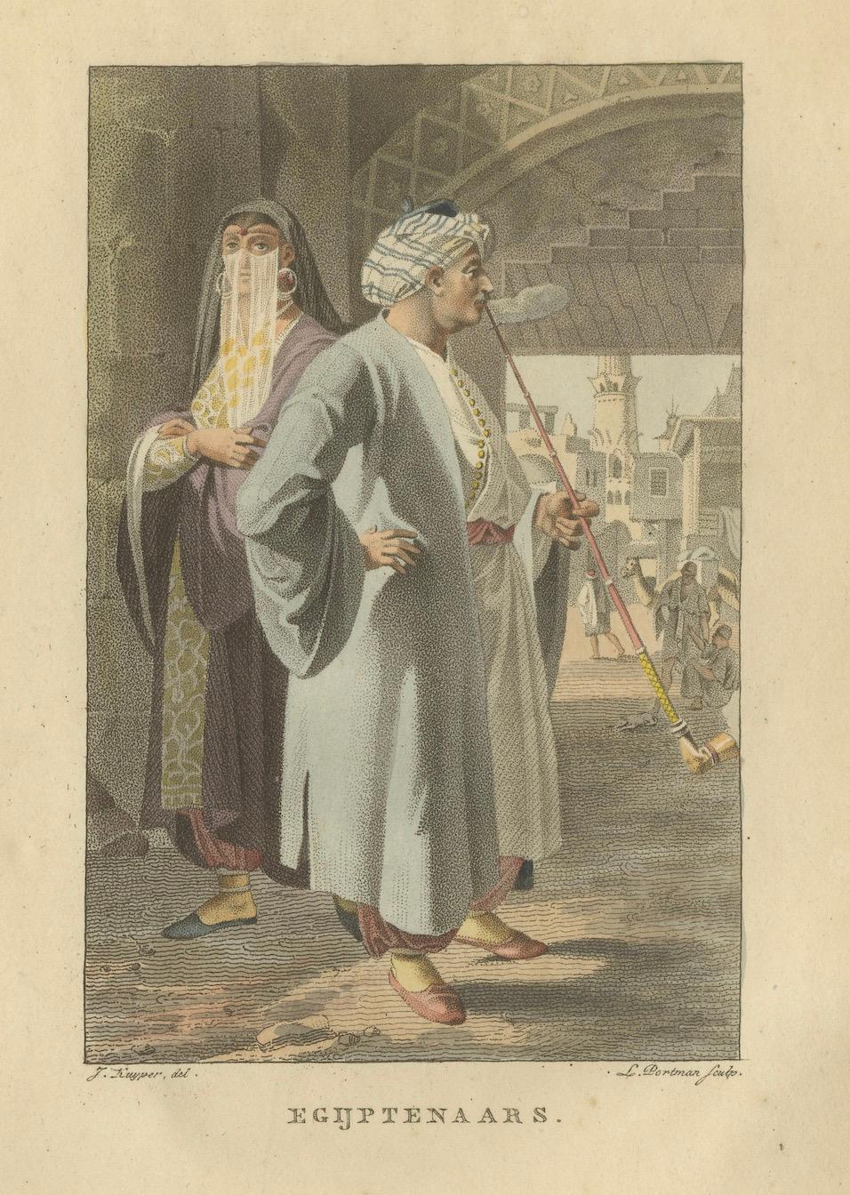 Egyptians – Antique Hand-Colored Ethnographic Engraving (c.1810)