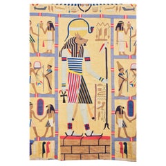 Tenture en lin et coton appliqué Egyptomania - France Circa 1900