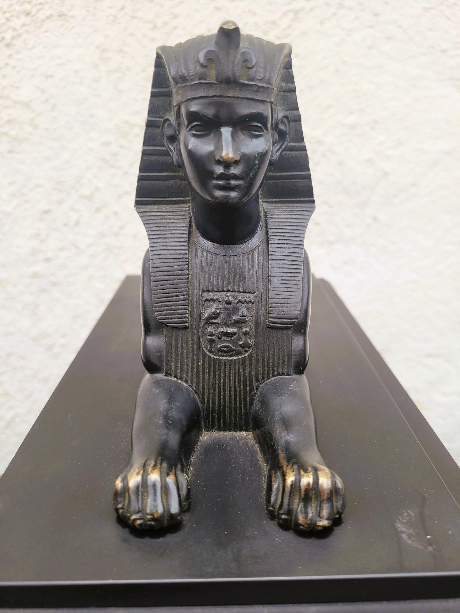 Egyptomania Marble Clock, 19th Century For Sale 14