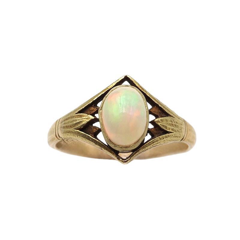 Egyptomania Opal Ring in 18k gold signed by Edouard Arnould
