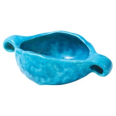 Egytptian Blue Ceramic Bowl by Edmond Lachenal