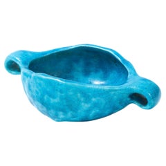 Äthiopische blaue Keramikschale von Edmond Lachenal