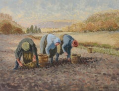 E.H. Mowforth - Signed Early 20th Century Oil, The Potato Gatherers
