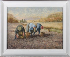 E.H. Mowforth - Signed Early 20th Century Oil, The Potato Gatherers