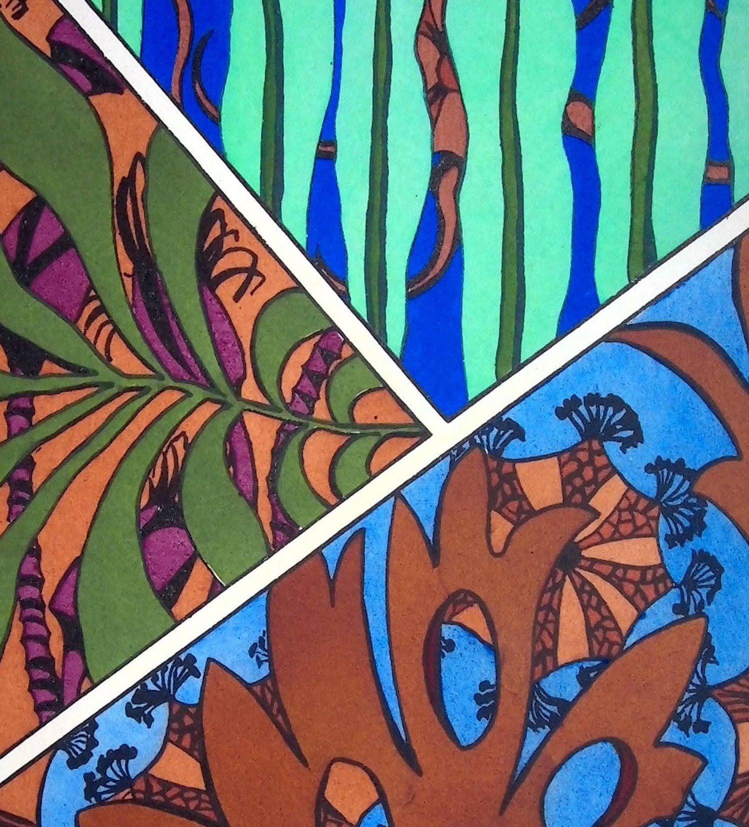 Art Deco, The Sea : Dance of The Algae, 1926 - Original Lithograph - Gray Figurative Print by E.H. Raskin