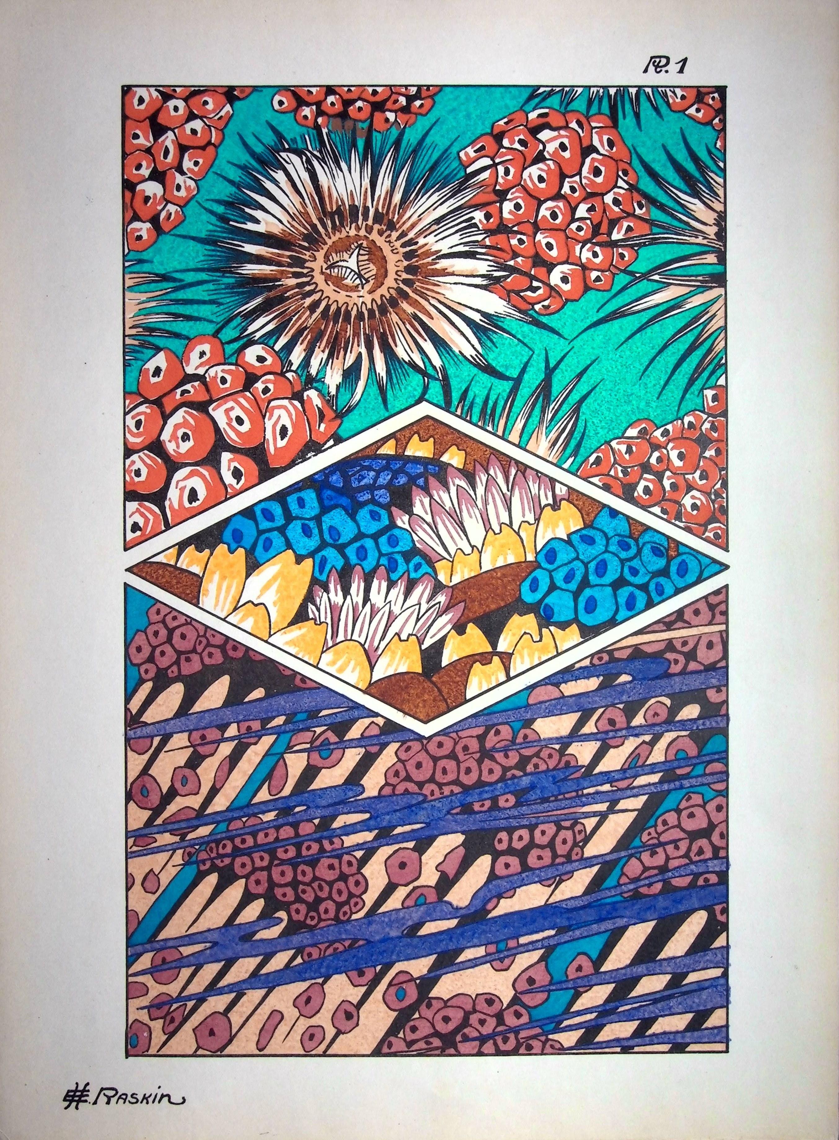 E.H. Raskin Abstract Print - Coral Reef, 1926 - Original Lithograph