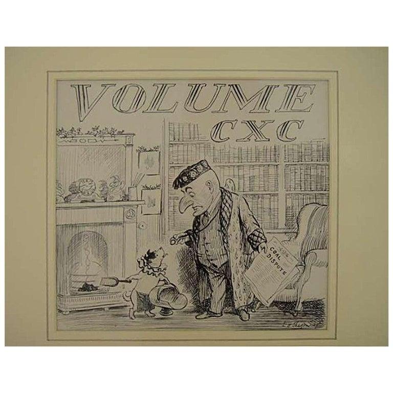 EH Shepard Vintage Original 1936 Drawing on Paper for Punch Magazine For Sale 1