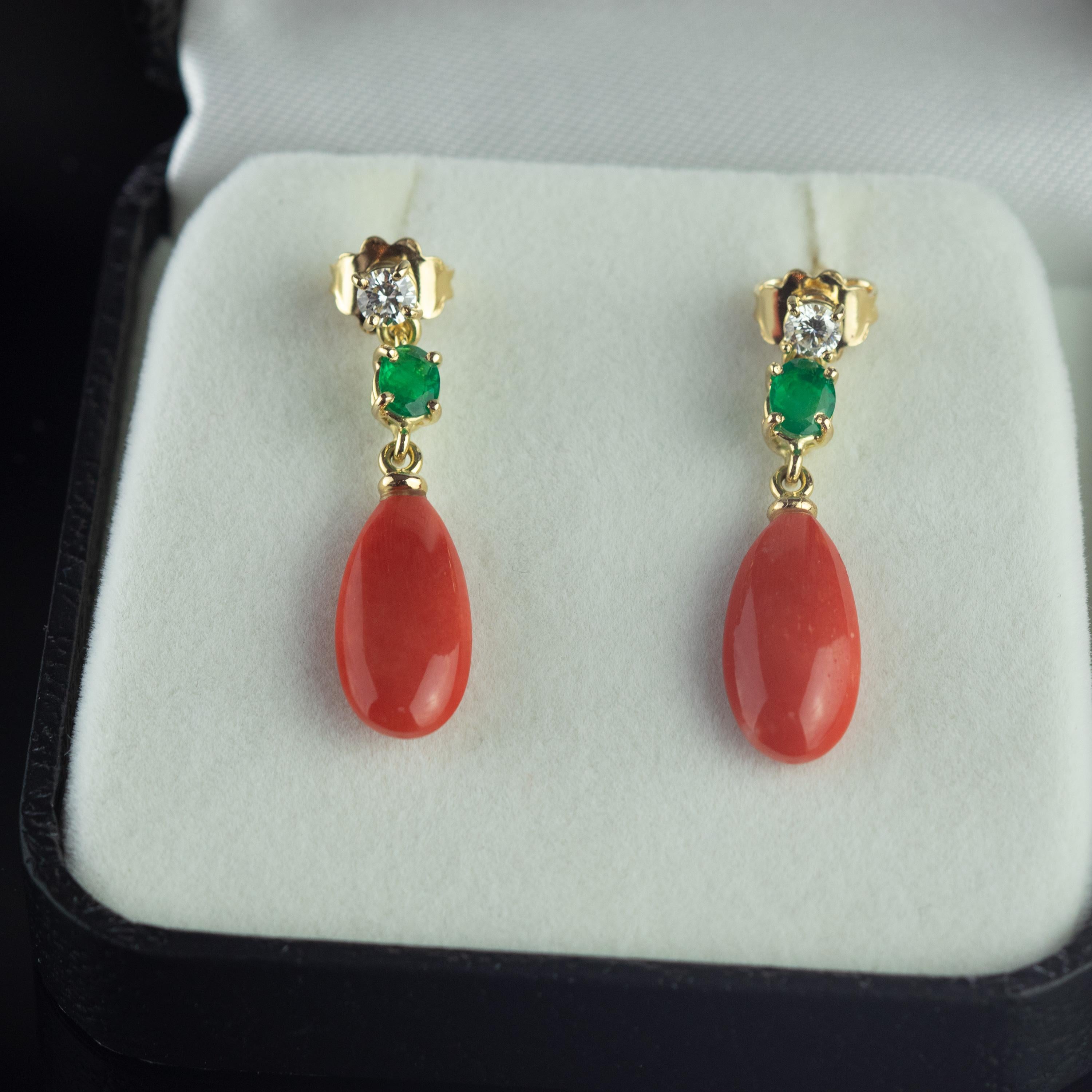 coral and emerald green