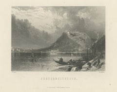 Ehrenbreitstein, Rhein, antike Stahlstich nach Birket Foster, um 1875