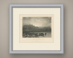 Ehrenbreitstein, Rhine, Antique Steel Engraving after David Roberts, circa 1834