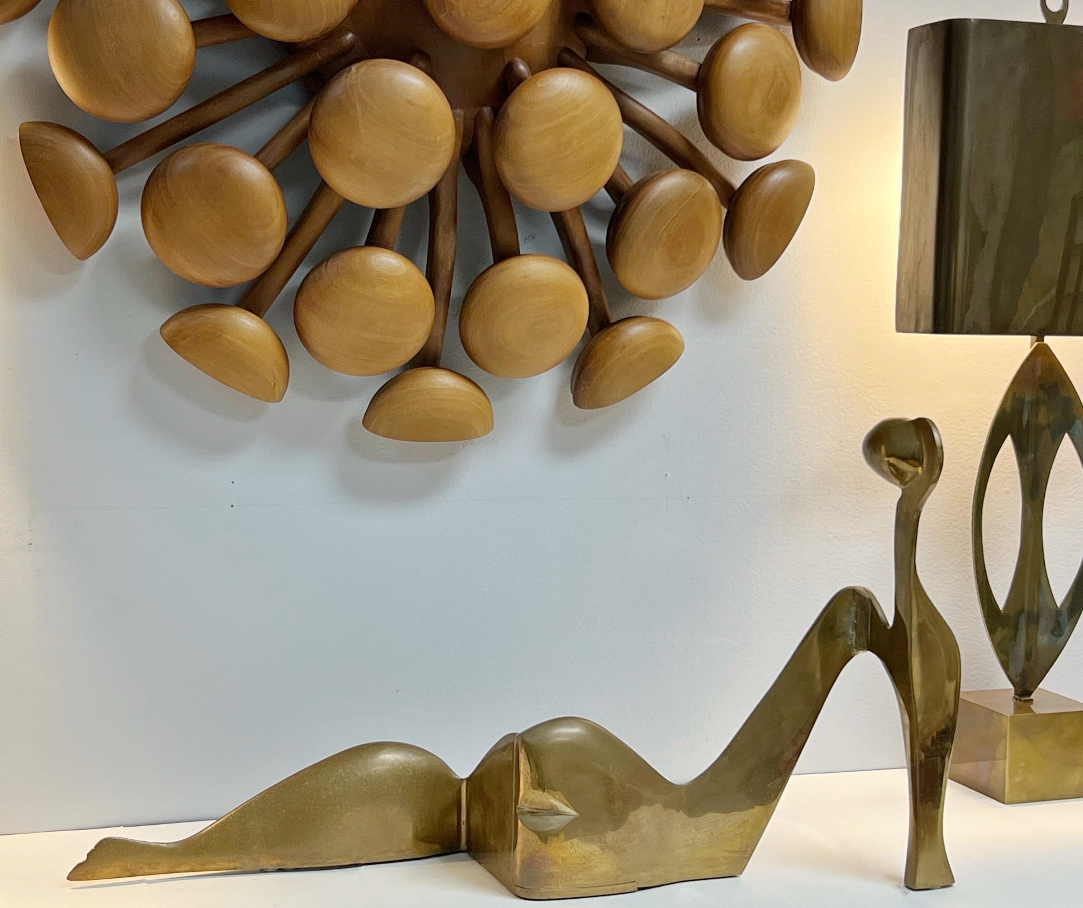 A large bronze sculpture of a modernist nude by Eichengreen and Gensburg. Quite striking. Beautiful natural patina to bronze. 