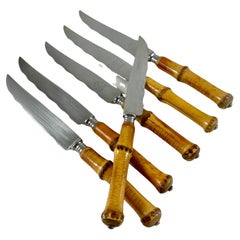Eichenlaub German Riveted Bamboo Steak Knives, Set of Six