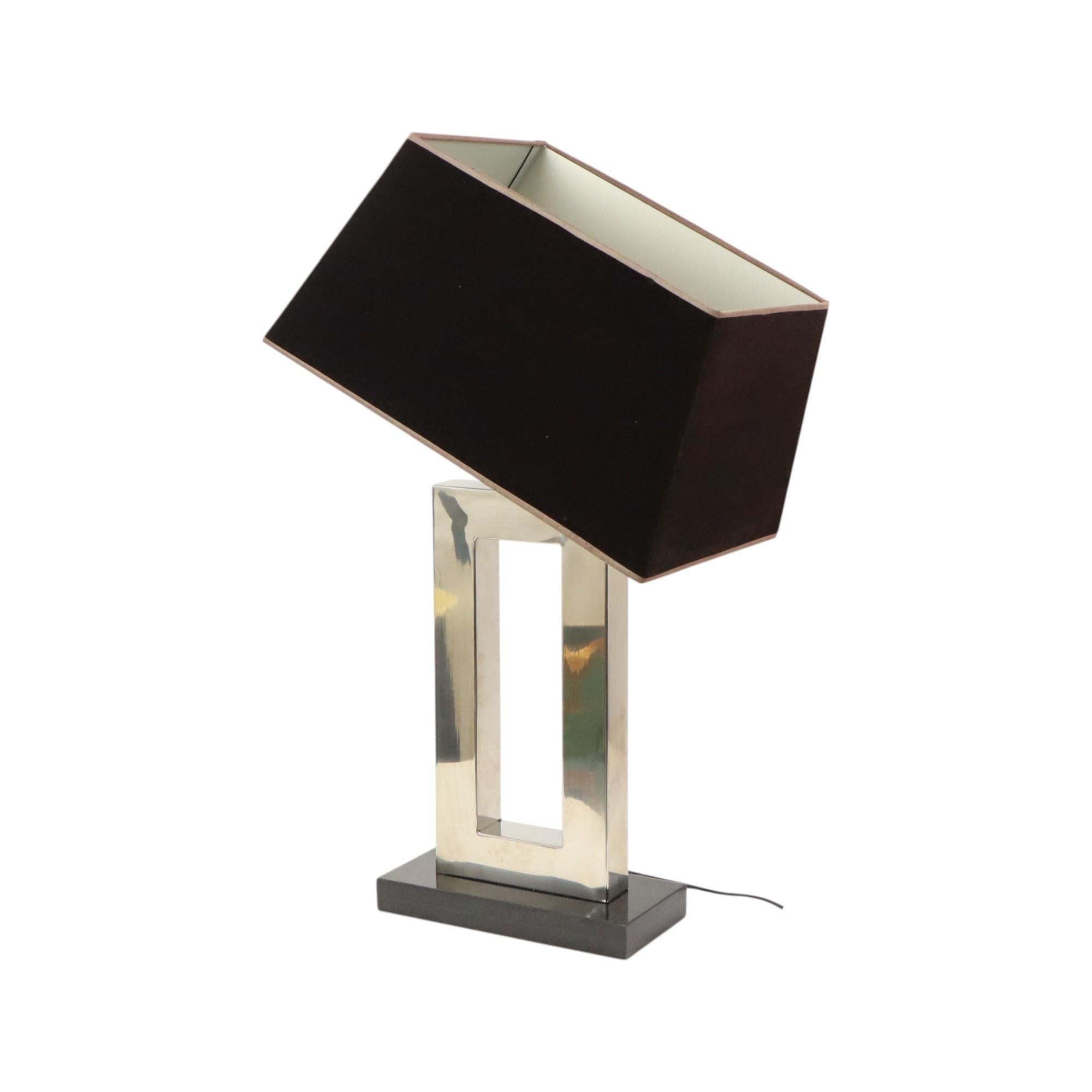 Lampe de bureau Eichholtz Arlington Design en acier inoxydable base granite 72 cm en vente 6