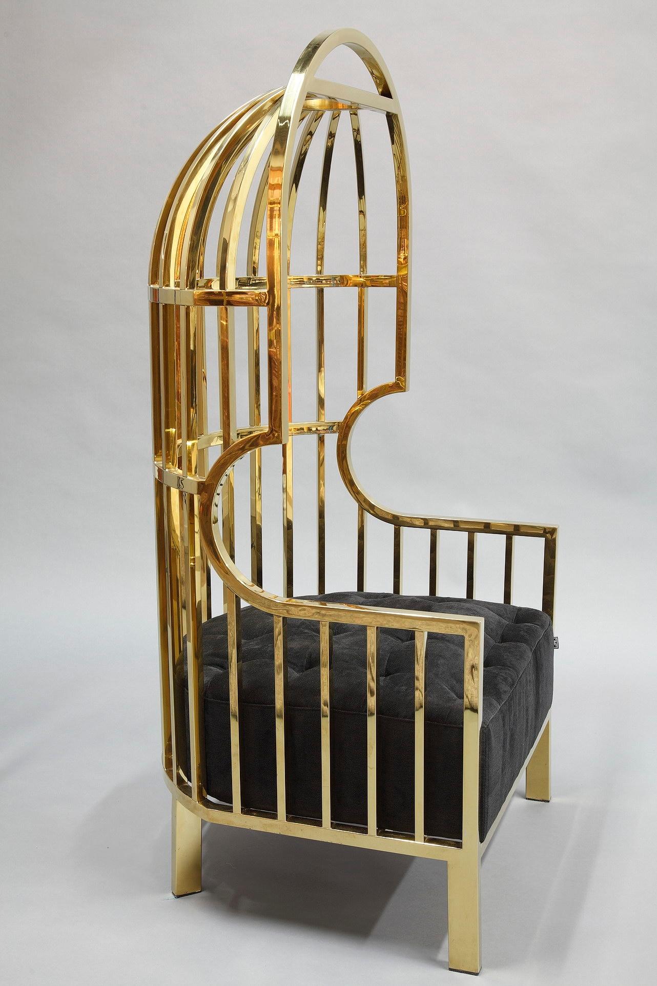 gold bird cage chair