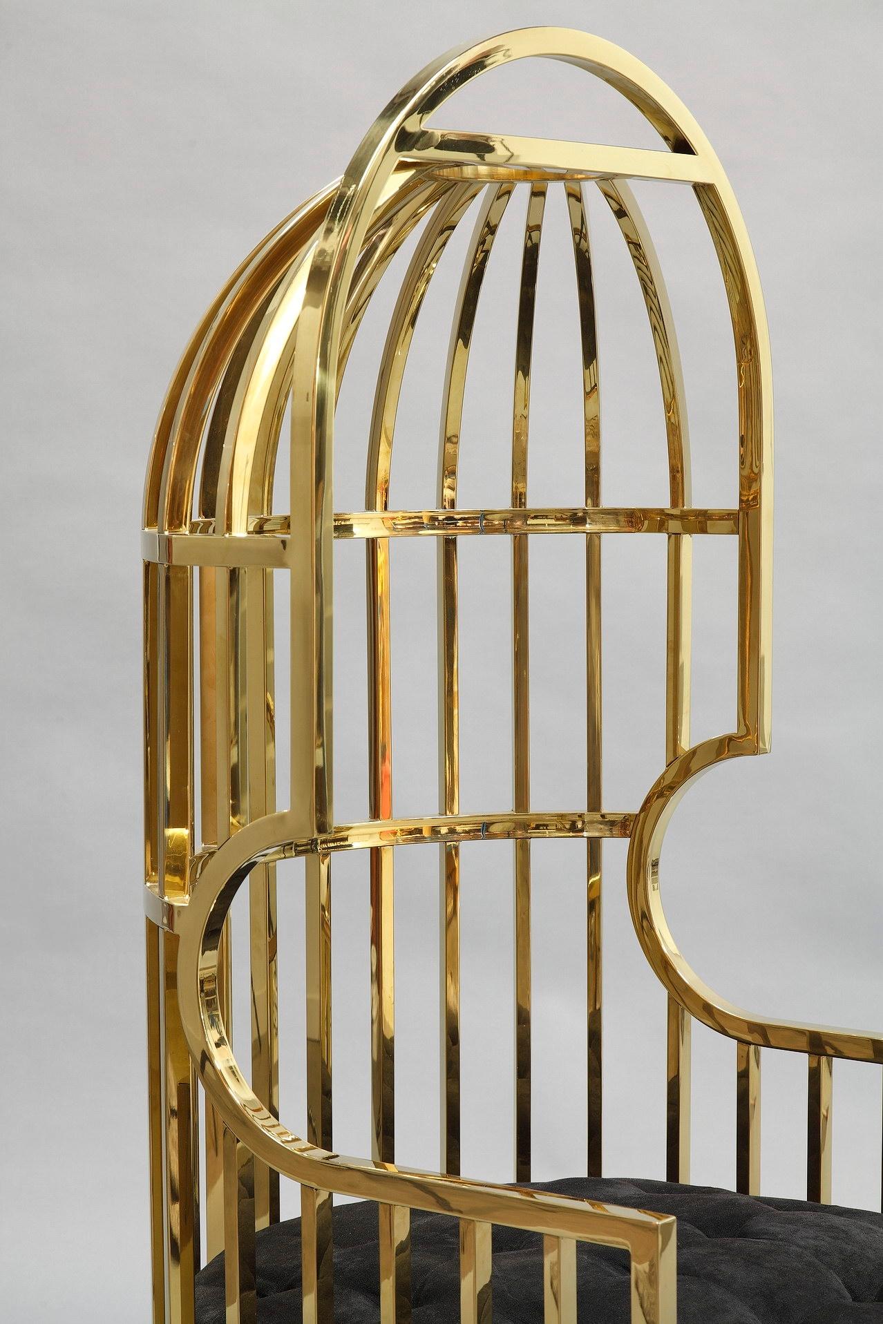 Dutch Eichholtz Bora Bora Birdcage Chairs, Gold