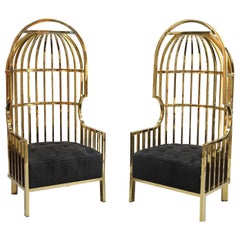 Vintage Eichholtz Bora Bora Birdcage Chairs, Gold