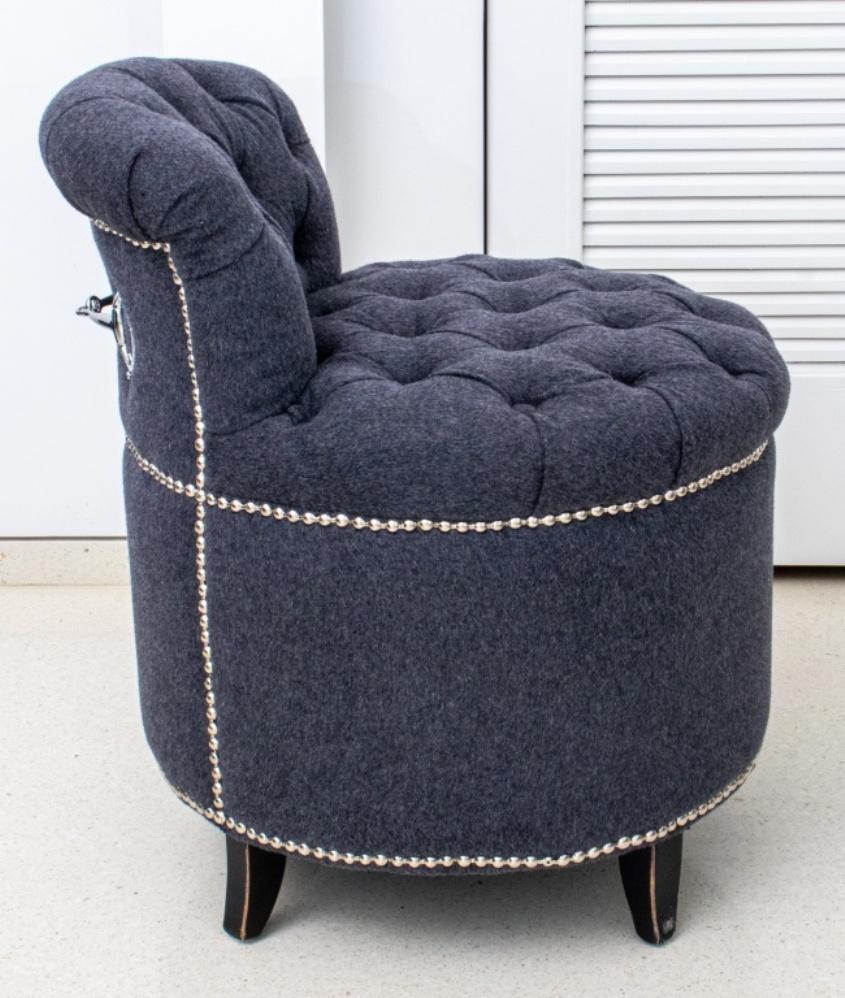 American Classical Eichholtz Hermes Manner Boudoir Chair & Ottoman For Sale