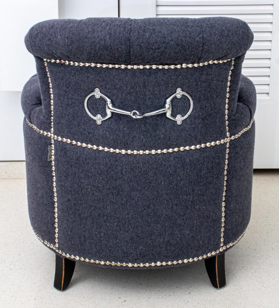 Contemporary Eichholtz Hermes Manner Boudoir Chair & Ottoman For Sale