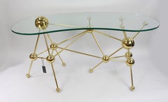 Eichholtz Kidney Shaped Glass Topped Atomic Design Table