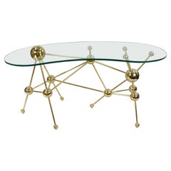 Eichholtz Kidney Shaped Glass Topped Atomic Design Table