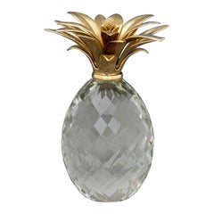 EICHHOLTZ Sculpture en laiton et cristal en forme d'ananas