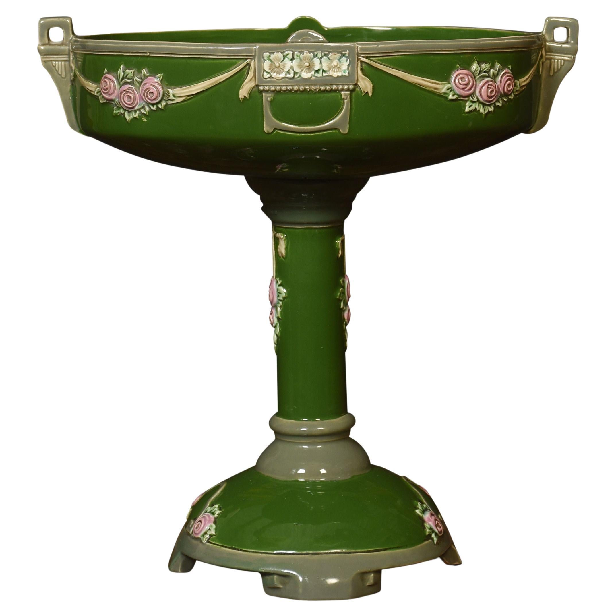 Eichwald Art Nouveau glazed centrepiece