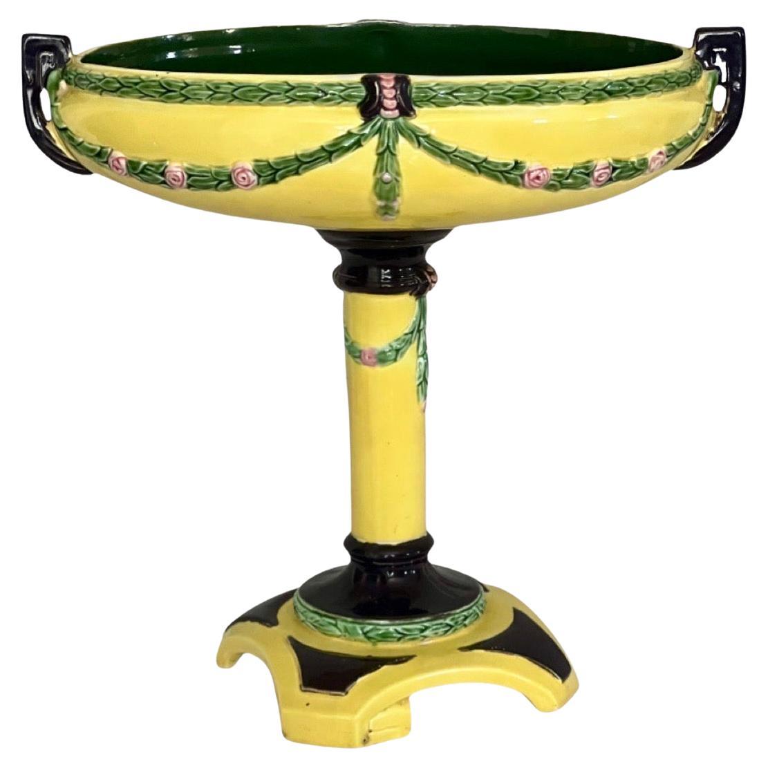 Ciotola con piedistallo in maiolica secessionista Eichwald in vendita