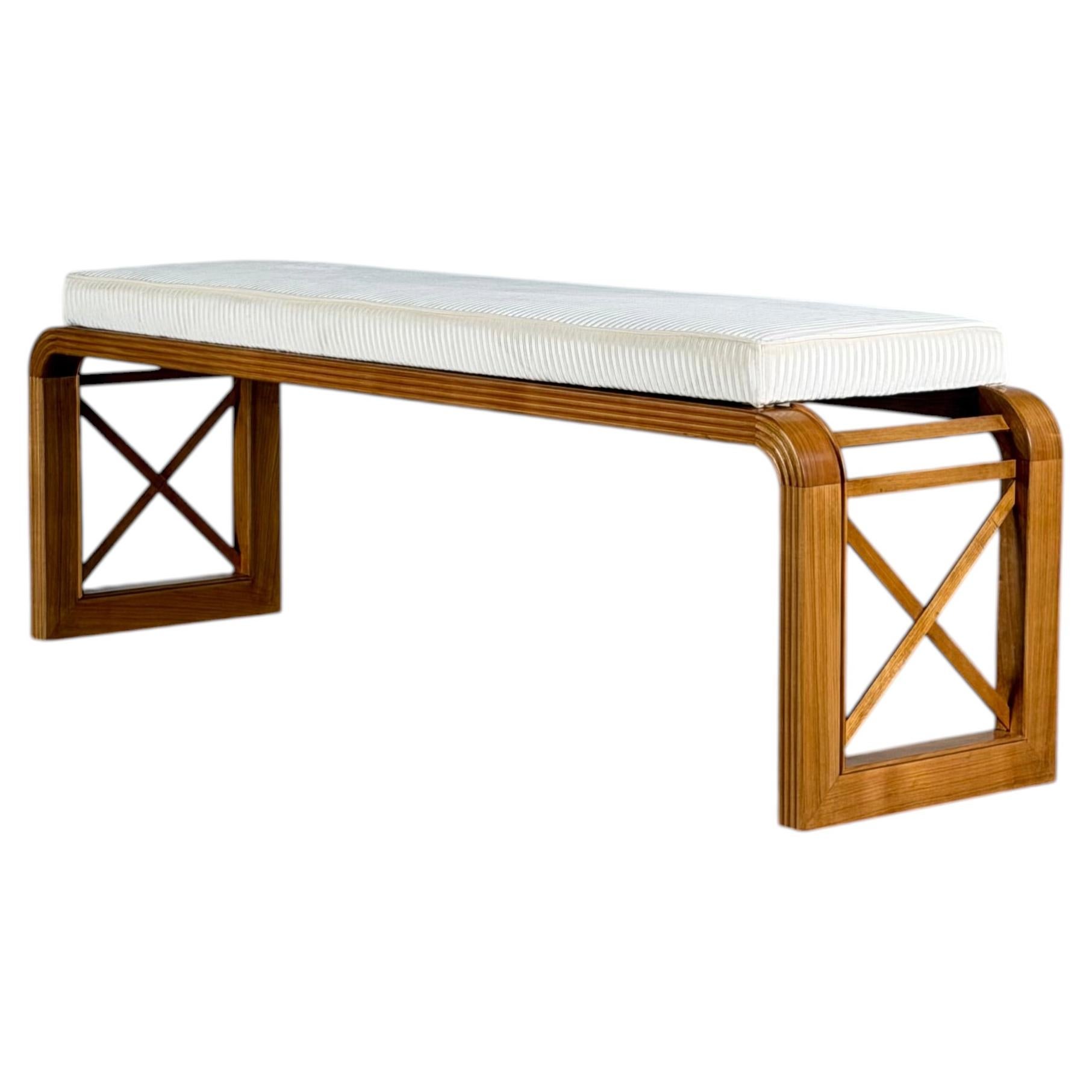 "EIDOS" Bench by FORME, Handcrafted Cherrywood Bedroom Bench with COM Option