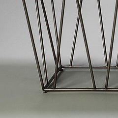 Eiffel, Bench in Hand Patinated Silver Leaf on Steel and Padded Seat