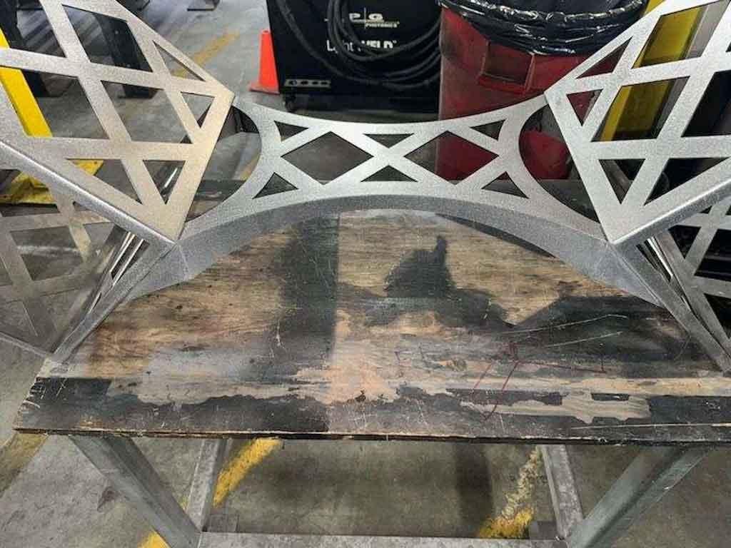 Powder-Coated Eiffel coffee table designed by Laurie Beckerman For Sale