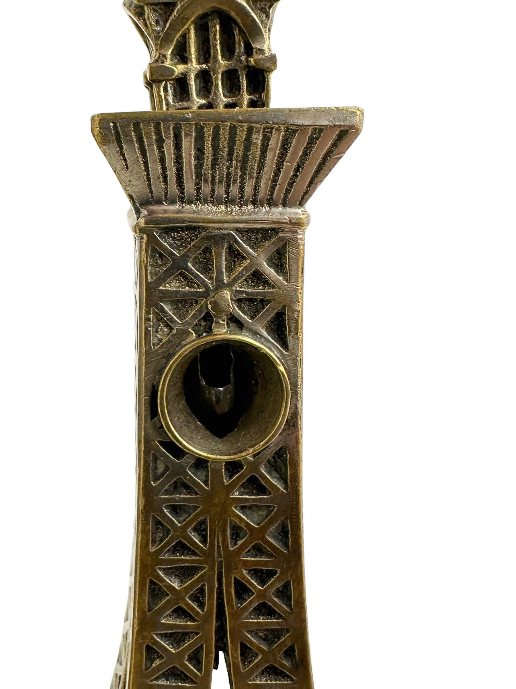 20th Century Eiffel Tower Cigar Cutter and Matchstick Stand Antique France 1900s