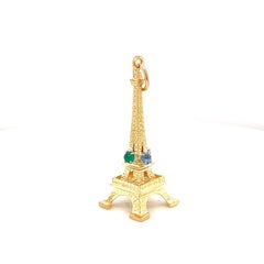 Eiffel Tower Gemset Gold Charm