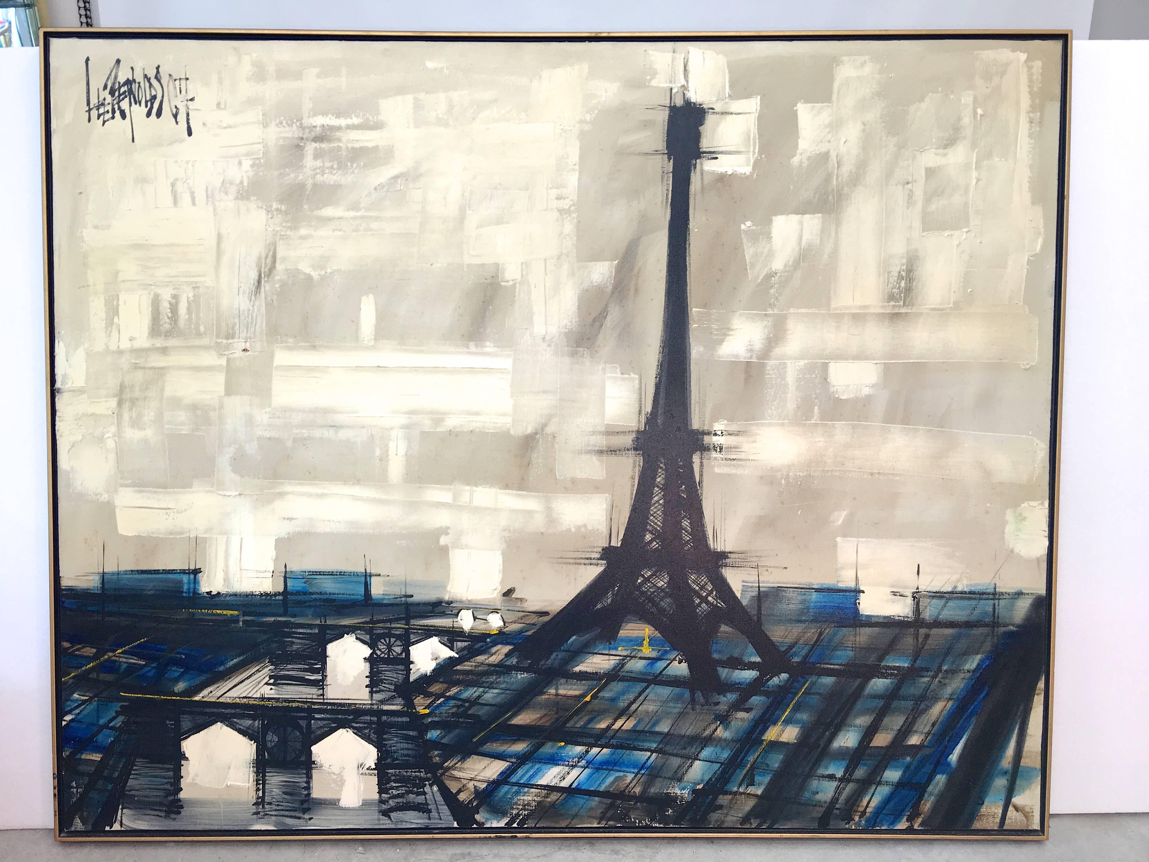 Mid-Century Modern Eiffel Tower Painting by Lee Reynolds
