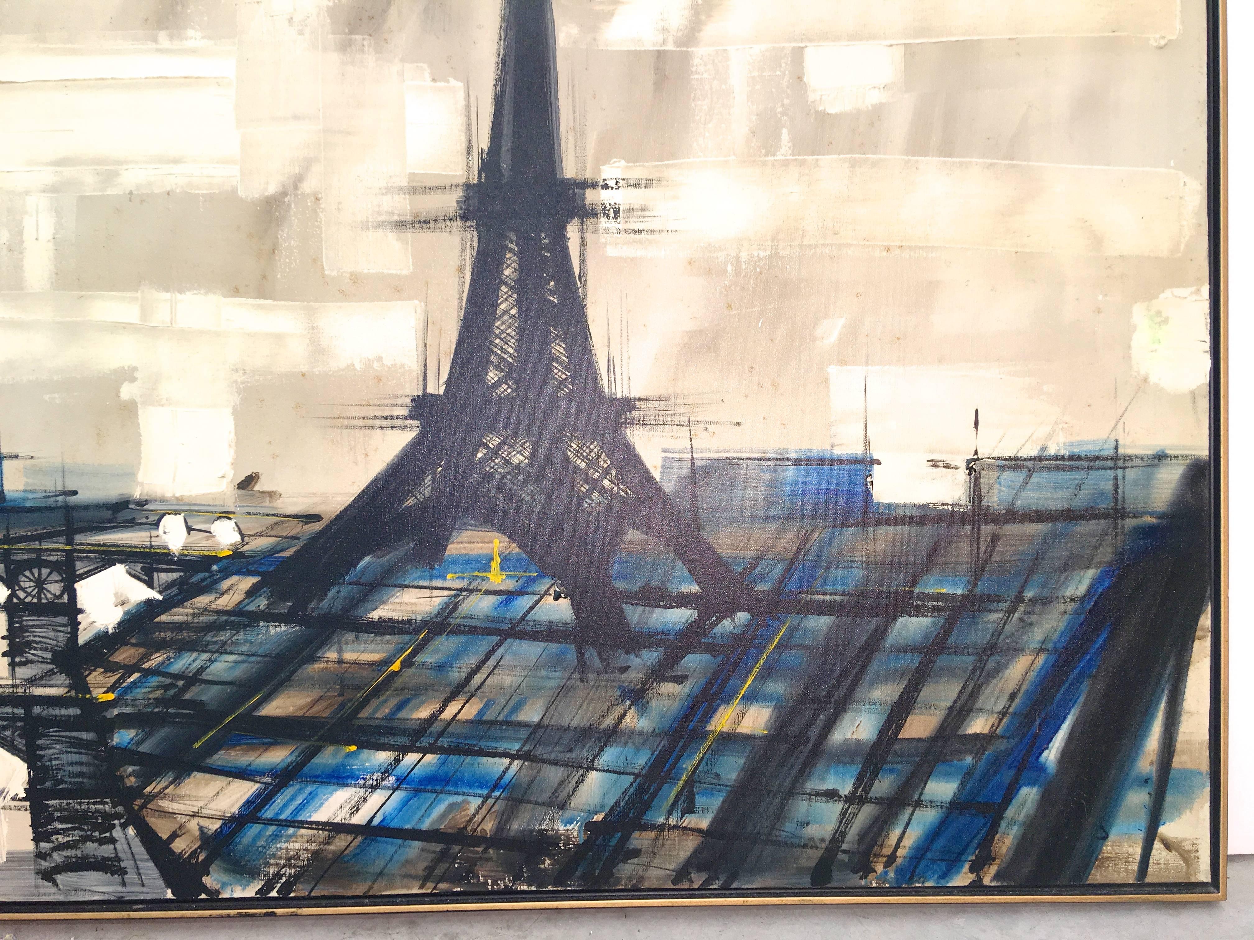 Mid-20th Century Eiffel Tower Painting by Lee Reynolds